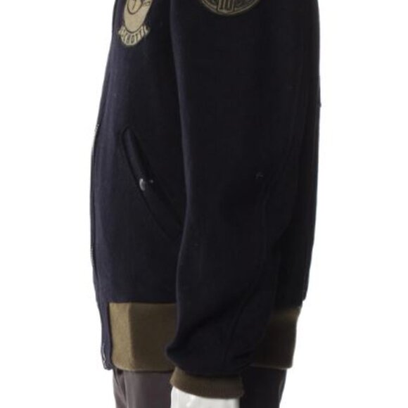 Schott NYC Black Cat Wool Bomber Jacket Sz Large NWT Retail $575.00 - Picture 3 of 15